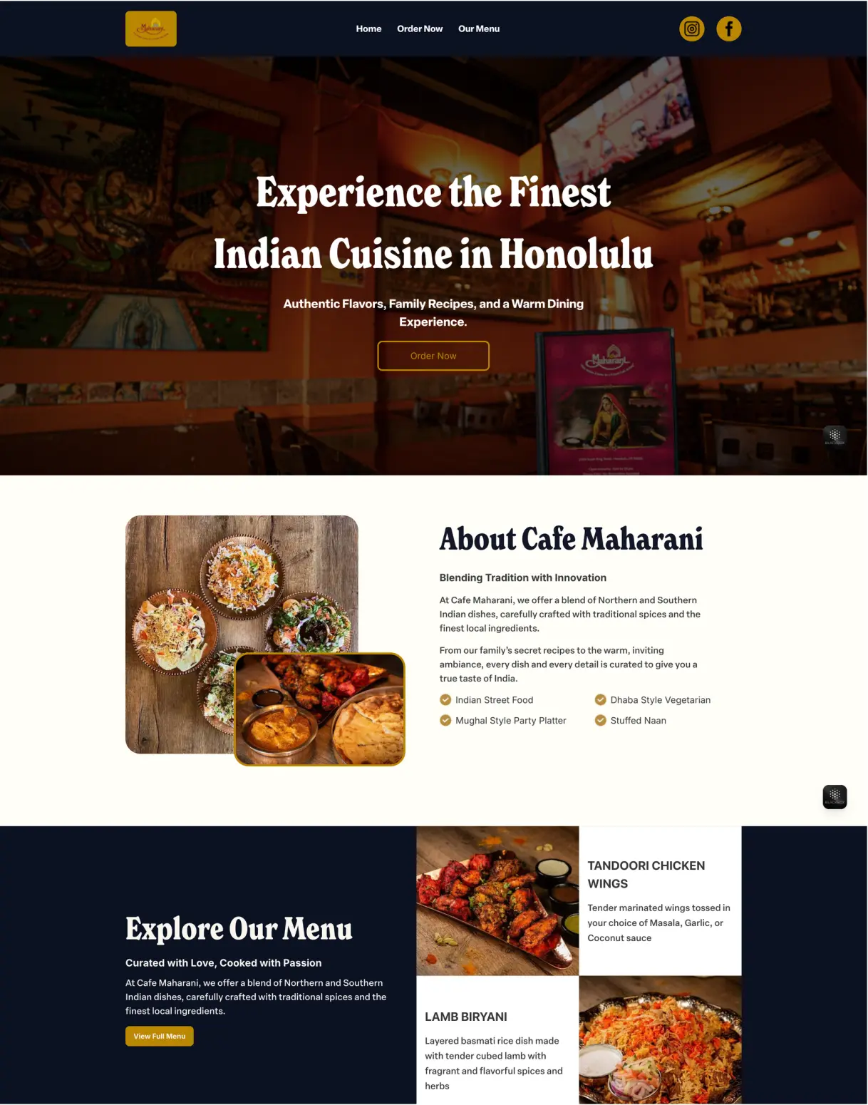 Cafe Maharani — NogaTech project screenshot